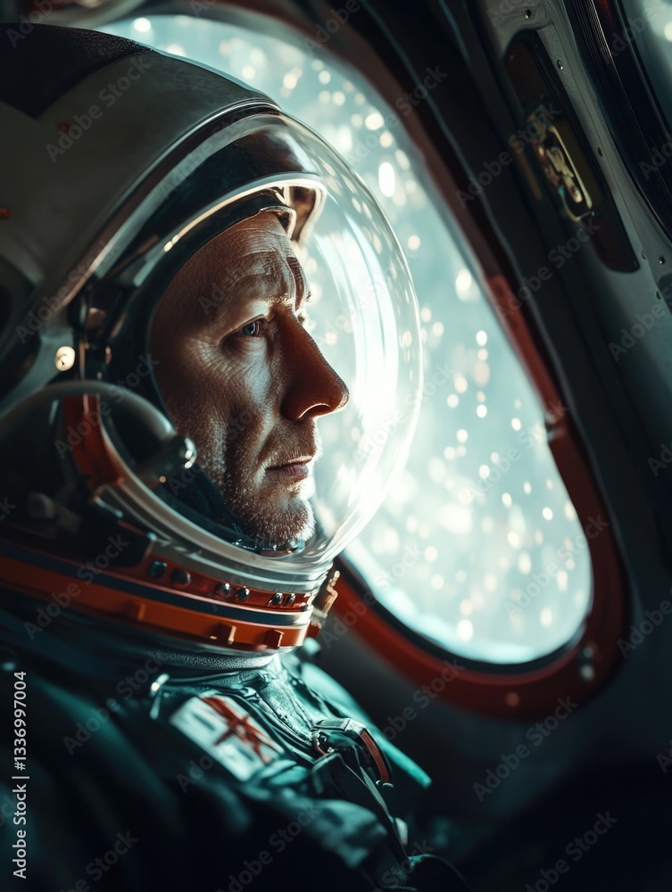 A detailed view of someone wearing a spacesuit, perfect for use in sci-fi illustrations or futuristic concepts A detailed view of someone wearing a spacesuit, perfect for use in sci-fi illustrations or futuristic concepts