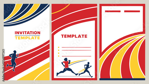 template design with dynamic shapes for sport