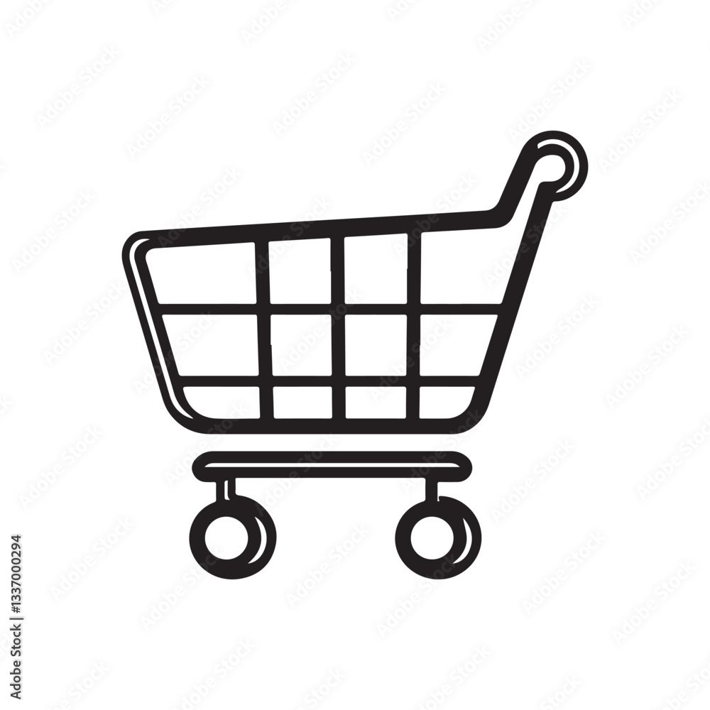 Shopping cart icon for e-commerce and retail illustration Shopping cart icon for e-commerce and retail illustration