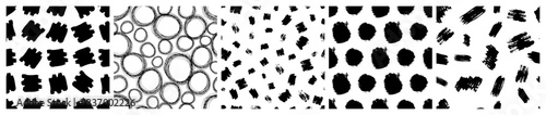 Set of seamless patterns with scribble smears