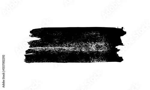 Black brush stroke on white background
