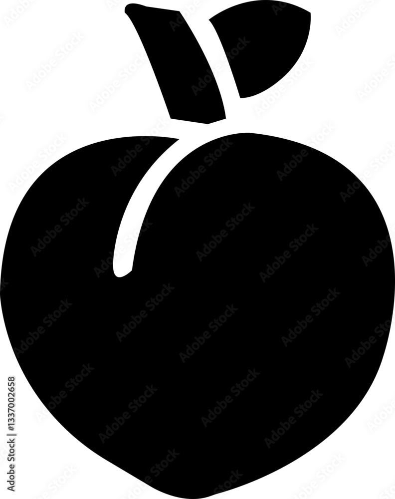 Apricot. Icon with reflection on white background ,fruit , seed Apricot. Icon with reflection on white background ,fruit , seed