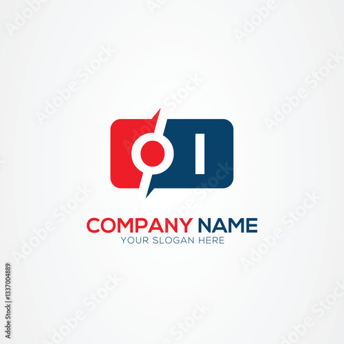 OI or IO Creative Modern Letters Logo Design Element