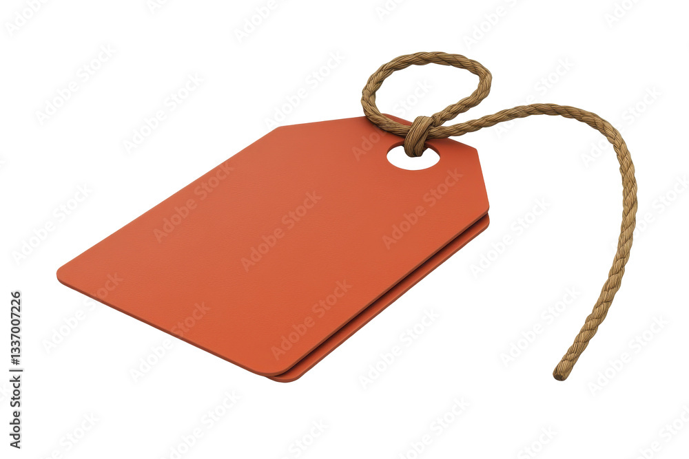 Fototapeta premium Blank sale tag with string isolated on white background