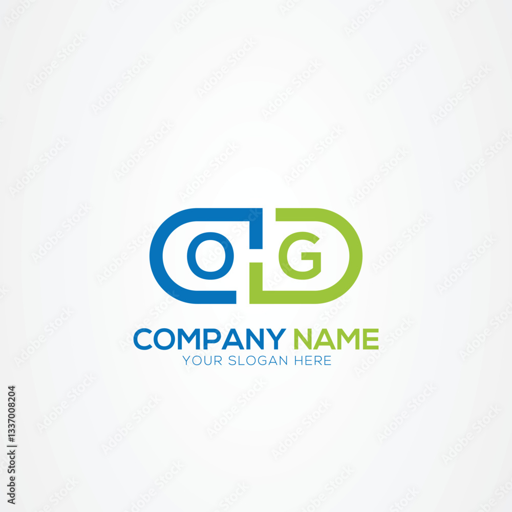 Minimal Monogram Letter OG Medicine Logo Elements Minimal Monogram Letter OG Medicine Logo Elements