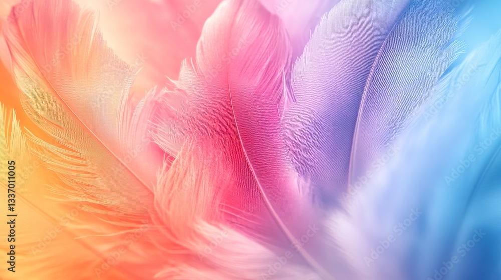 Pastel Feathers: A Dreamy Abstract Pastel Feathers: A Dreamy Abstract