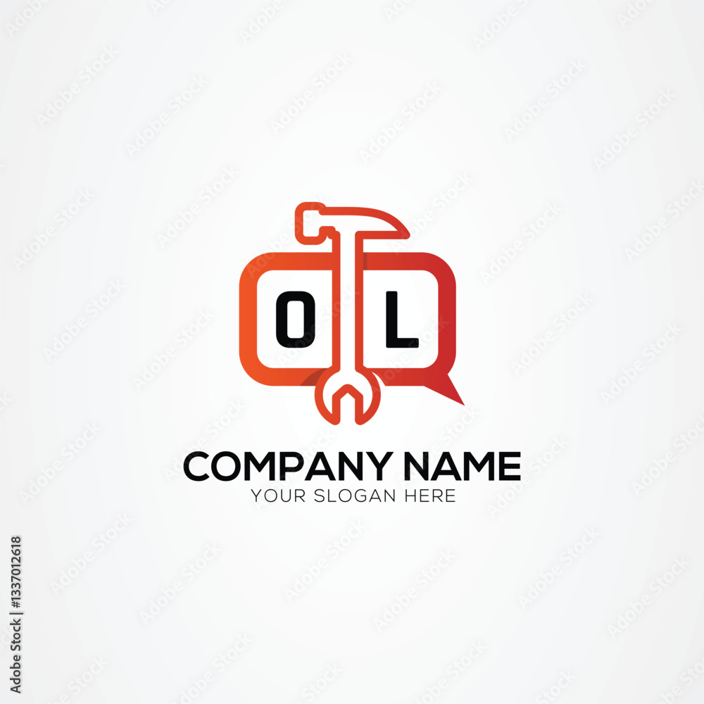Letter OL Logo With Services Icon or Chat Logo Isolated Vector Illustration Letter OL Logo With Services Icon or Chat Logo Isolated Vector Illustration
