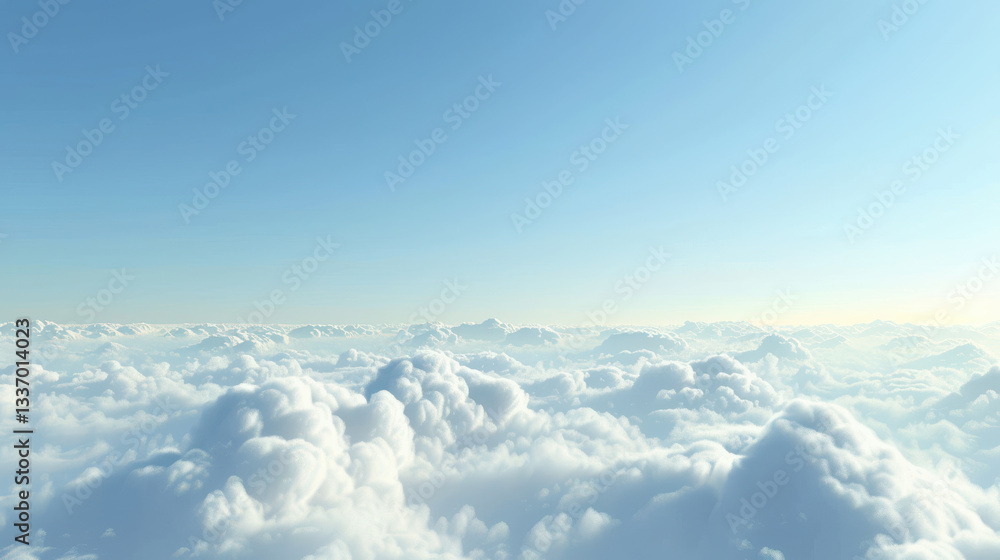 serene view of fluffy clouds against clear blue sky, evoking tranquility and peace serene view of fluffy clouds against clear blue sky, evoking tranquility and peace