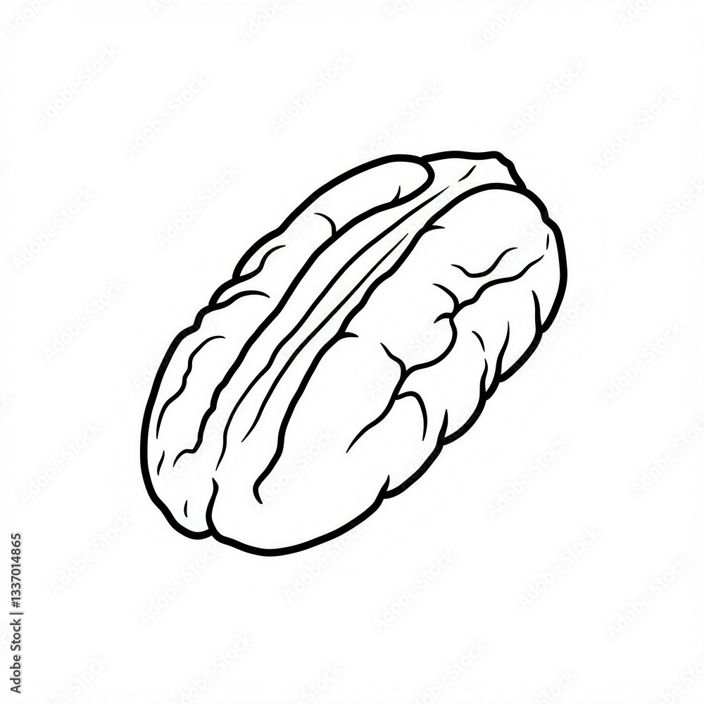 Fototapeta premium nut pecan sketch