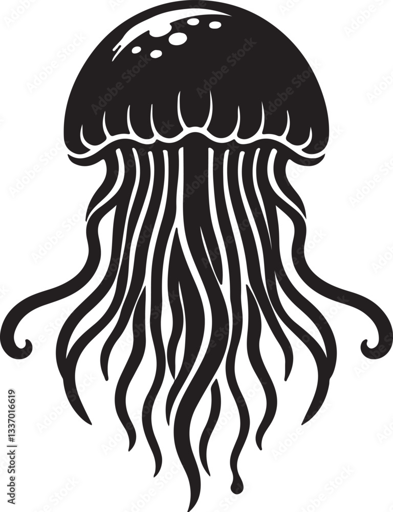Majestic Jellyfish Floating in the Deep Blue Ocean – Stunning Underwater Scene Majestic Jellyfish Floating in the Deep Blue Ocean – Stunning Underwater Scene