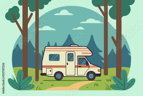 Camping car à la montagne