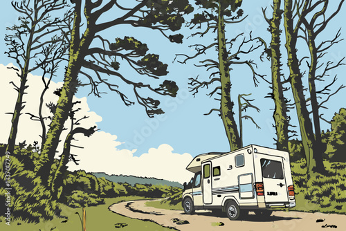 Illustration camping car