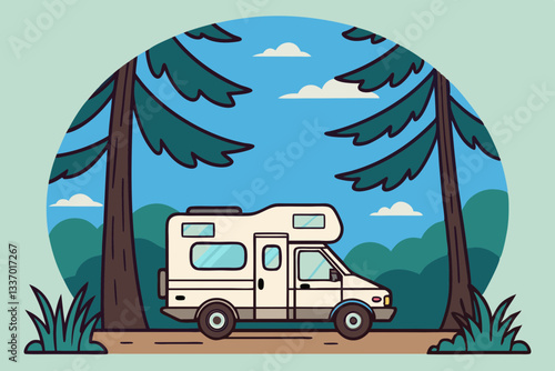 Camping car à la montagne