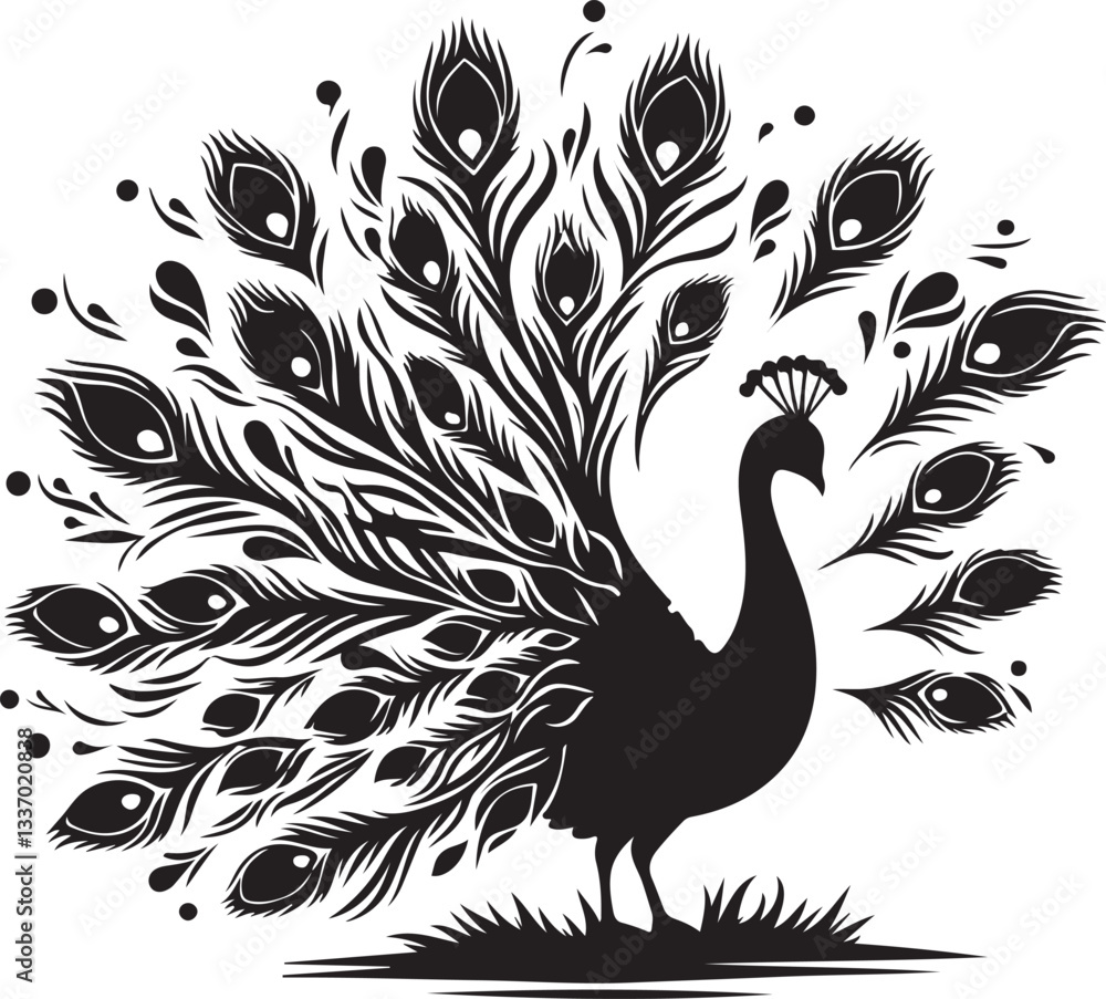Fototapeta premium peacock feather vector
