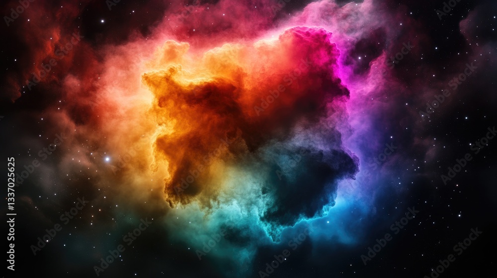 Obraz premium A kingdom resting inside the heart of a sentient nebula