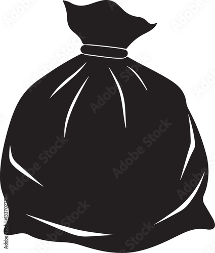 Wallpaper Mural trash bag silhouette, black and white silhouette, vector and illustration Torontodigital.ca