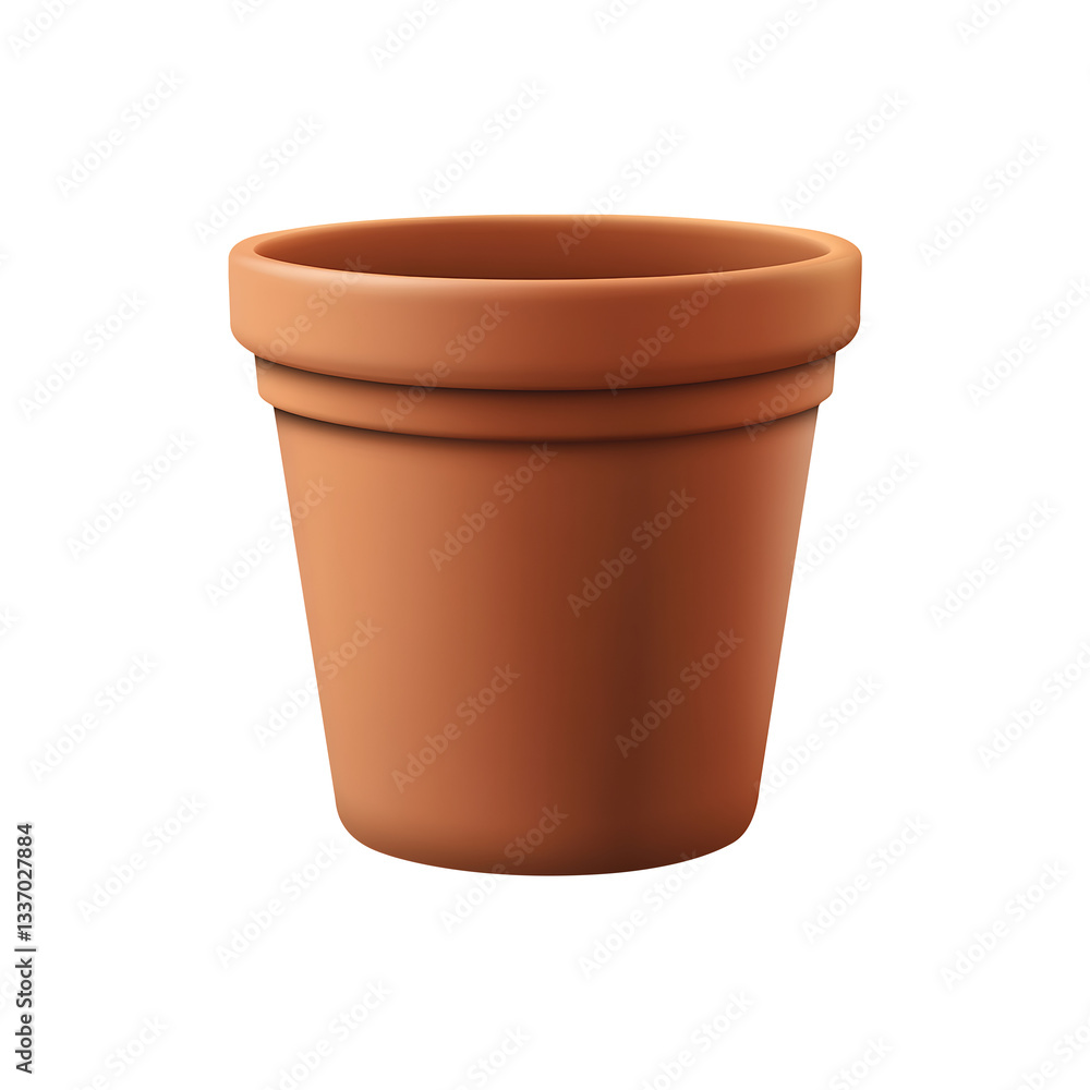 Classic Terracotta Clay Flower Pot Smooth & Timeless Design, isolated on transparent background. Classic Terracotta Clay Flower Pot Smooth & Timeless Design, isolated on transparent background.