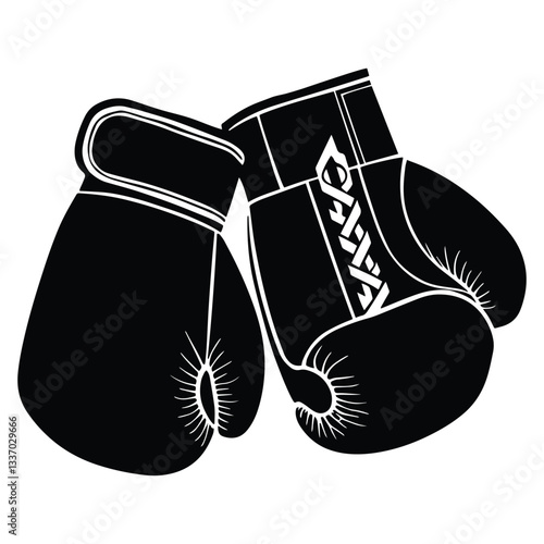 a boxer silhouette on a white background. Dynamic sports design for fitness, training, and competition themes.