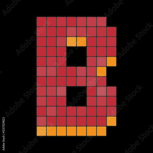 Letter B 8 bit pixel