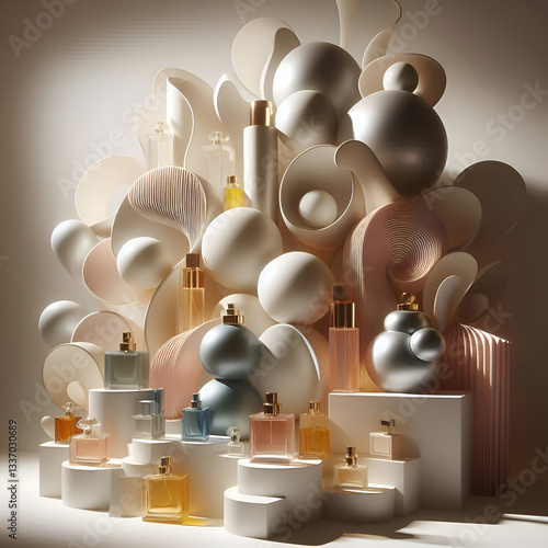 Artistic Perfume Display – Luxury Fragrance Collection
