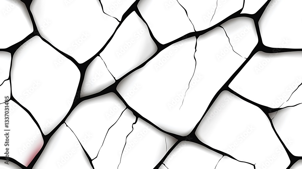 Cracked white surface with dark veins, seamless texture for background and graphic design Cracked white surface with dark veins, seamless texture for background and graphic design