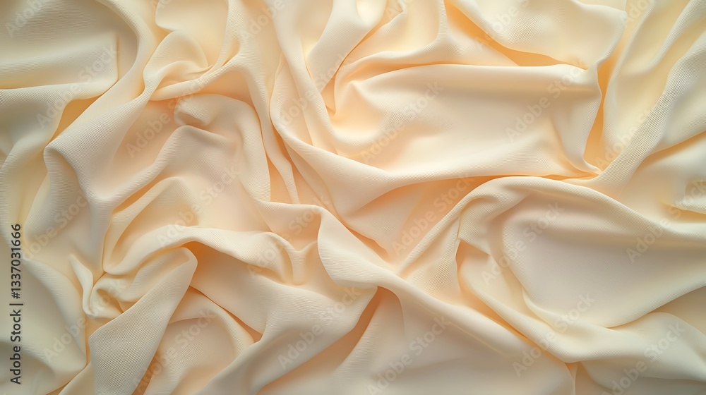 Obraz premium Cream fabric, draped, studio backdrop, creating texture, for textile design and backgrounds