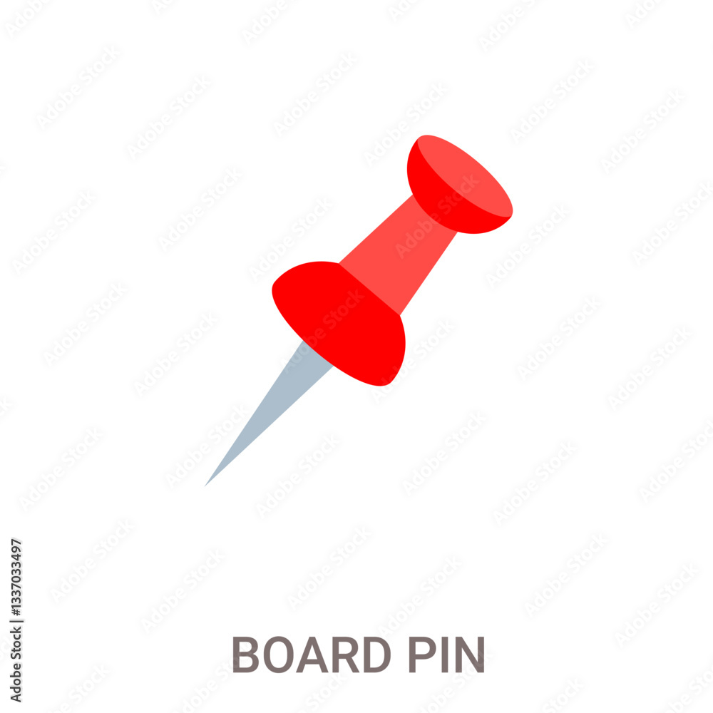 Red board pin icon push pin clip vector illustration Red board pin icon push pin clip vector illustration