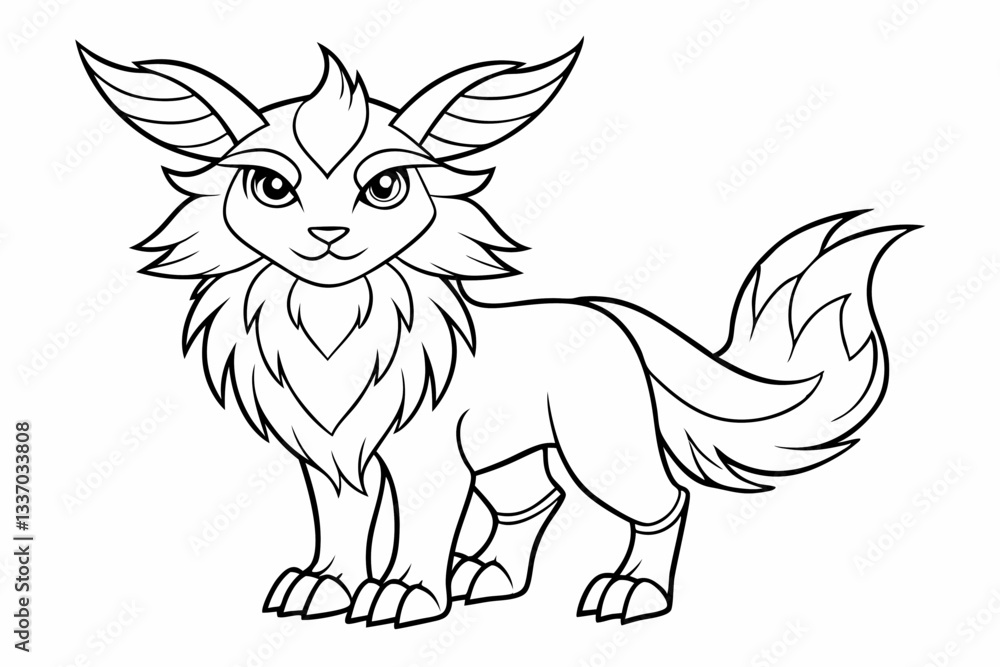 Obraz premium Coloring page line art black silhouette vector