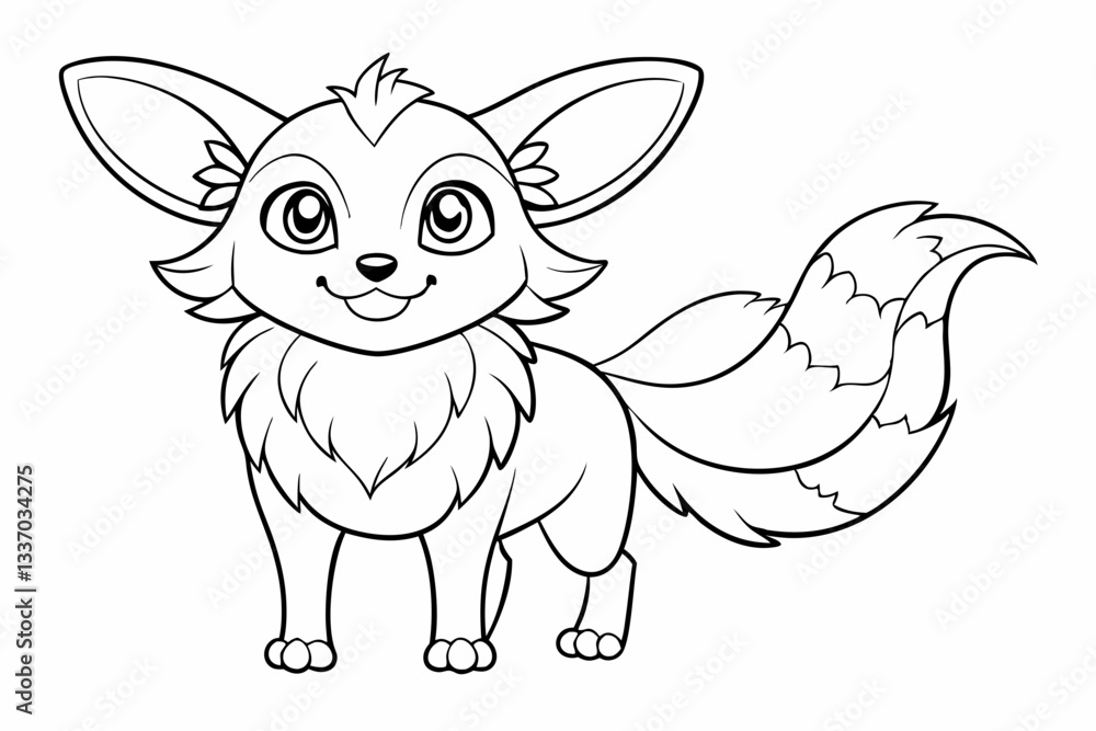 Obraz premium Coloring page line art black silhouette vector