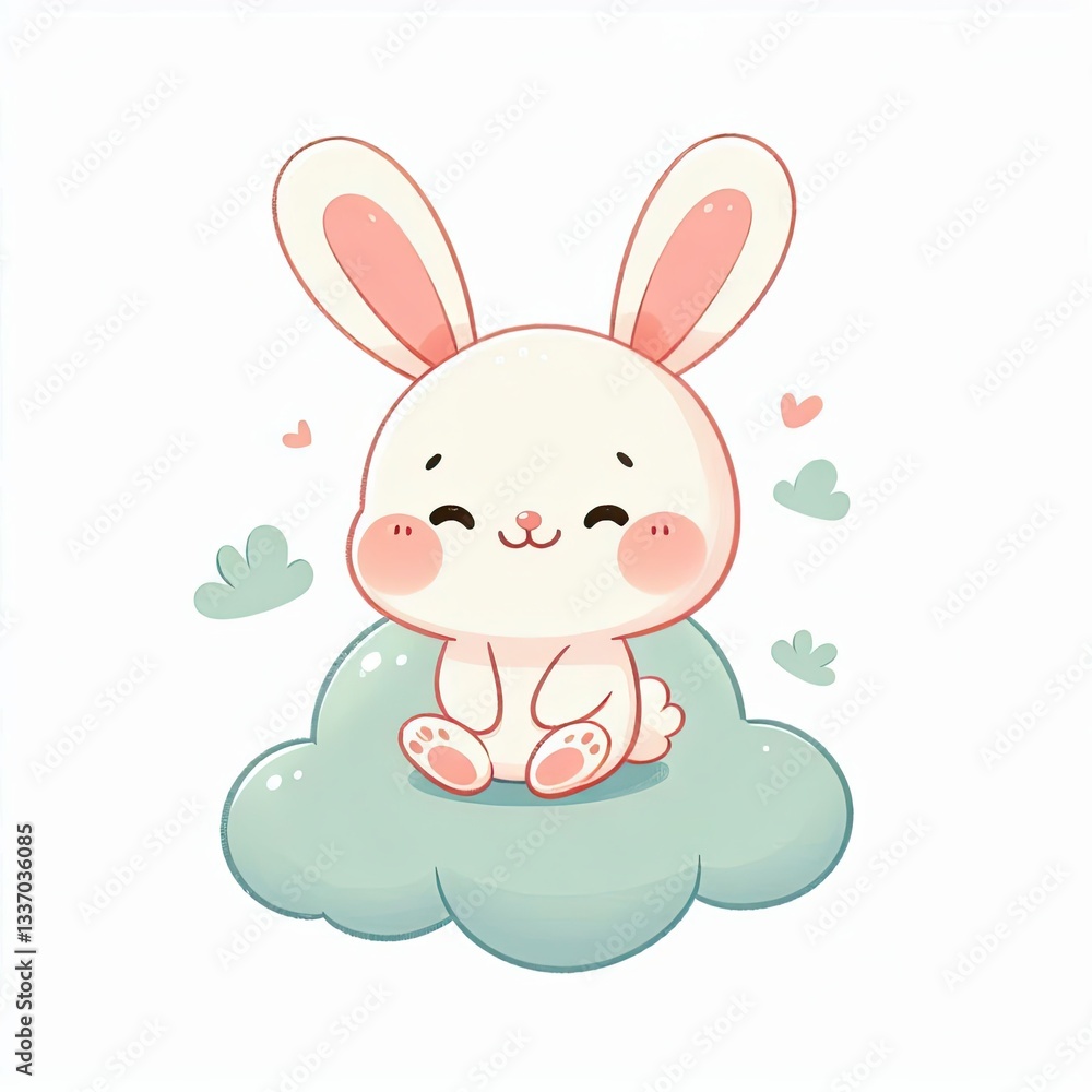 Adorable Rabbit with Easter Egg Adorable Rabbit with Easter Egg