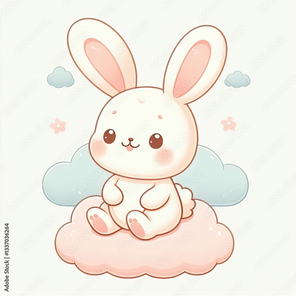 White Bunny with a Gentle Smile White Bunny with a Gentle Smile