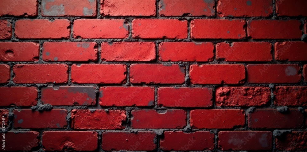 Aged red brick wall, weathered texture, deep shadows, brick wall texture, construction Aged red brick wall, weathered texture, deep shadows, brick wall texture, construction