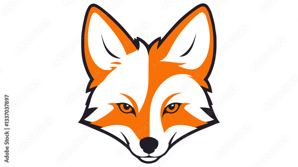 Obraz premium orange fox vector shape illustration