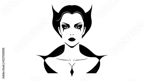 vampire woman shape silhouette vector illustration, vector illustration silhouette of a elegant vampire woman
