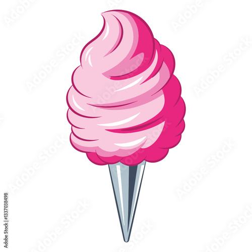 Cotton candy cartoon illustration. Sweet fair food design, perfect for logos, icons, and stickers.