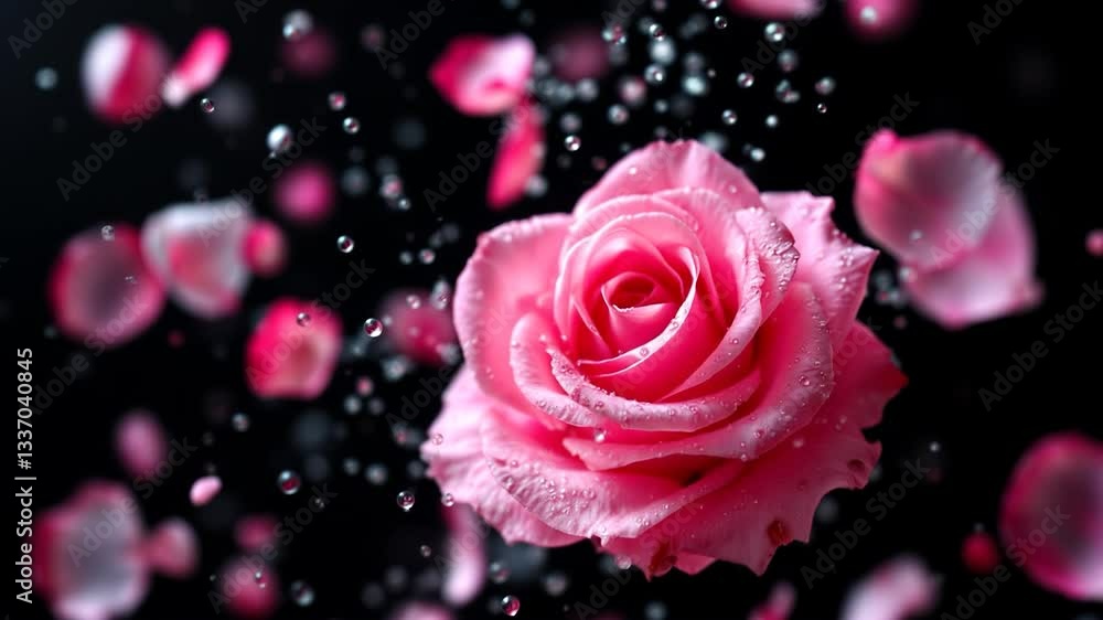 super slow motion shot of flying pink rose 4k Video. generated with AI super slow motion shot of flying pink rose 4k Video. generated with AI