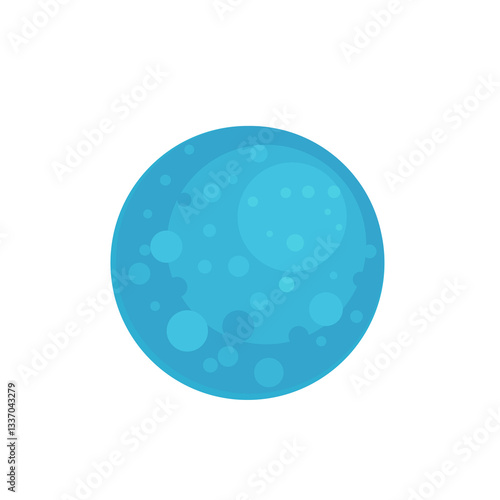 A stunning and imaginative illustration of a fantasy blue planet covered in craters. This cosmic-themed vector design is perfect for sci-fi projects, space-themed illustrations, games, posters