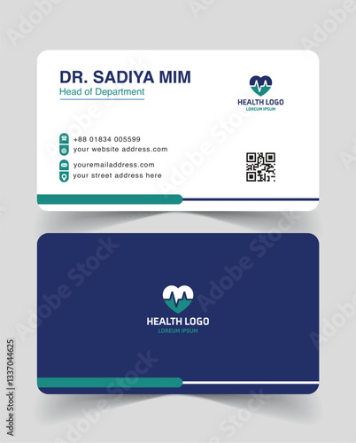 vector doctor's visiting card design template for print