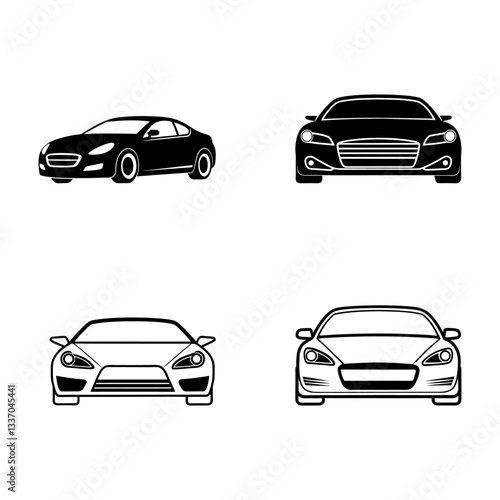 realistic modern car vector icon. sleek aerodynamic car illustration. high-quality auto design graphic.