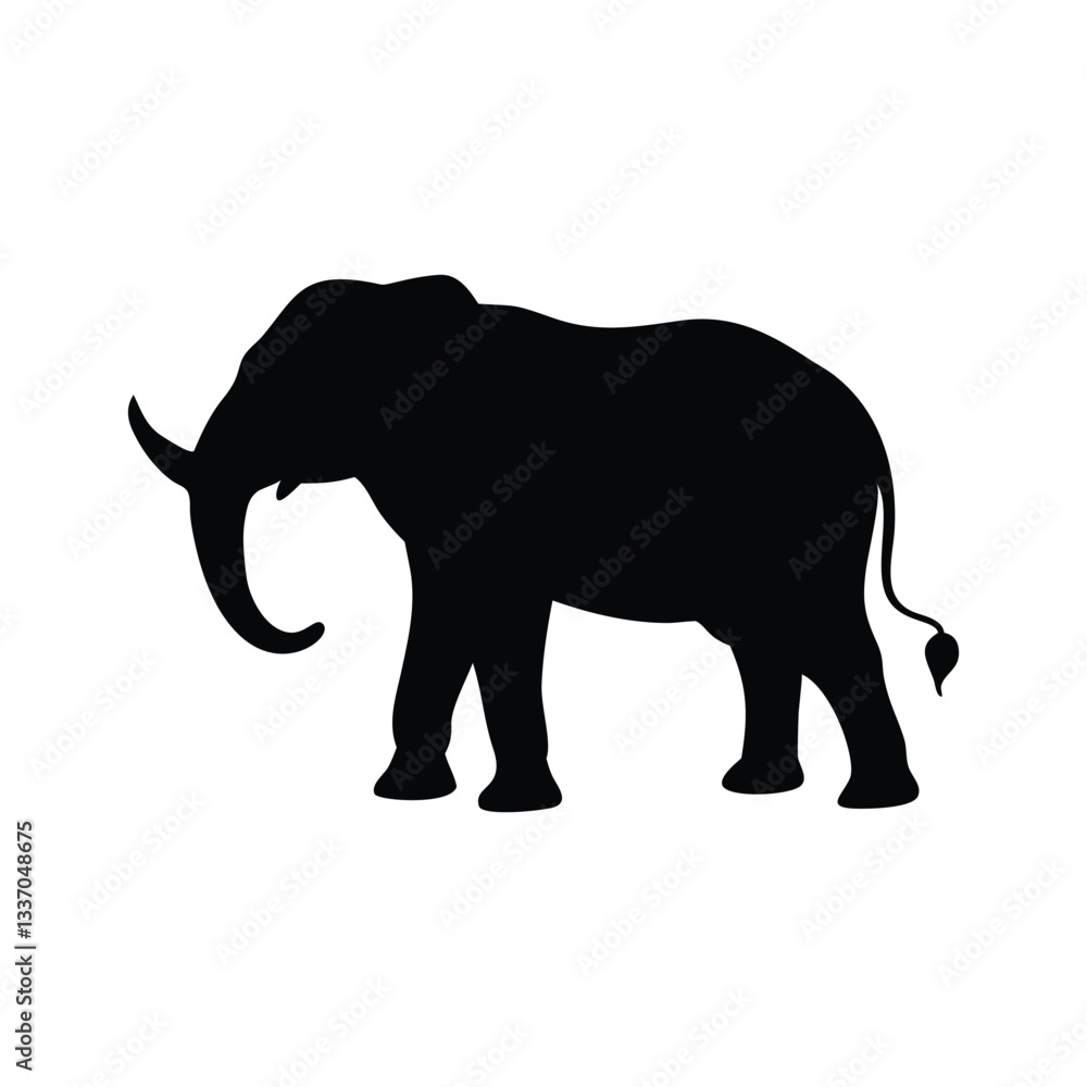 Fototapeta premium Elephant Silhouette: Animal Vector Graphic - Wildlife Symbol