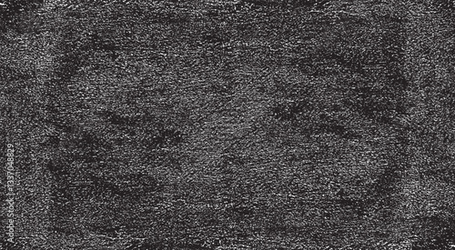 Monochrome texture composed of irregular graphic elements. Distressed uneven grunge background. Abstract vector illustration. Overlay for interesting effect and depth. Isolated on white background.