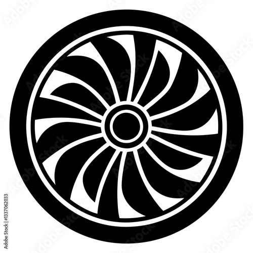 Bathroom ventilation fan icon in clean vector style. Ideal for construction, air circulation, and home appliance projects.
