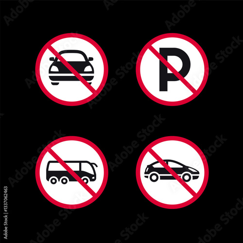 Prohibited signs, forbidden round stickers set, vector icons Free Download Prohibited signs, forbidden round stickers set, vector icons - GFXLoad