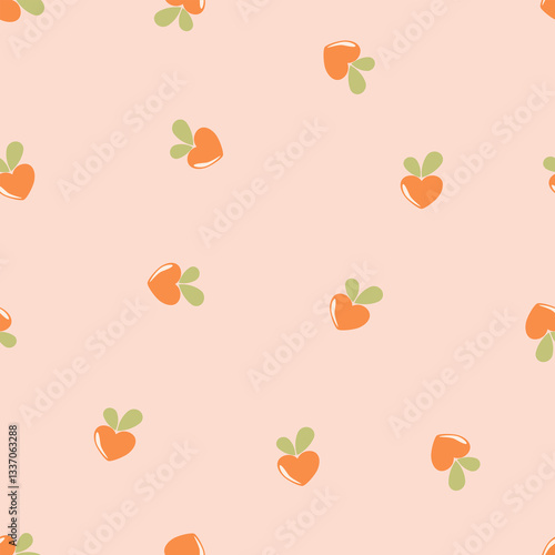 Cartoon orange fruit seamless vector background. Summer or spring seasonal farming fruit for fabric, textile, card, wrapping, stationary, and phone cases.