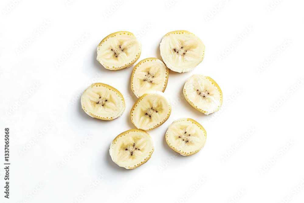 sliced bananas on a white surface cutout image and isolated on transparent background sliced bananas on a white surface cutout image and isolated on transparent background
