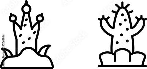 "Fairy Castle Cactus Icon – Unique Cactus with Towering Stems and Clusters in Vector Style"