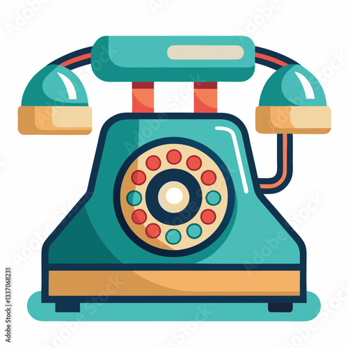 A vintage telephone illustration with a unique design