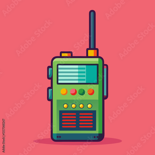 A green walkie-talkie with antenna