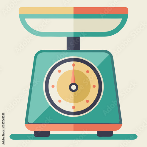 vintage kitchen scale in vibrant color, perfect for measuring ingredients for cooking and baking