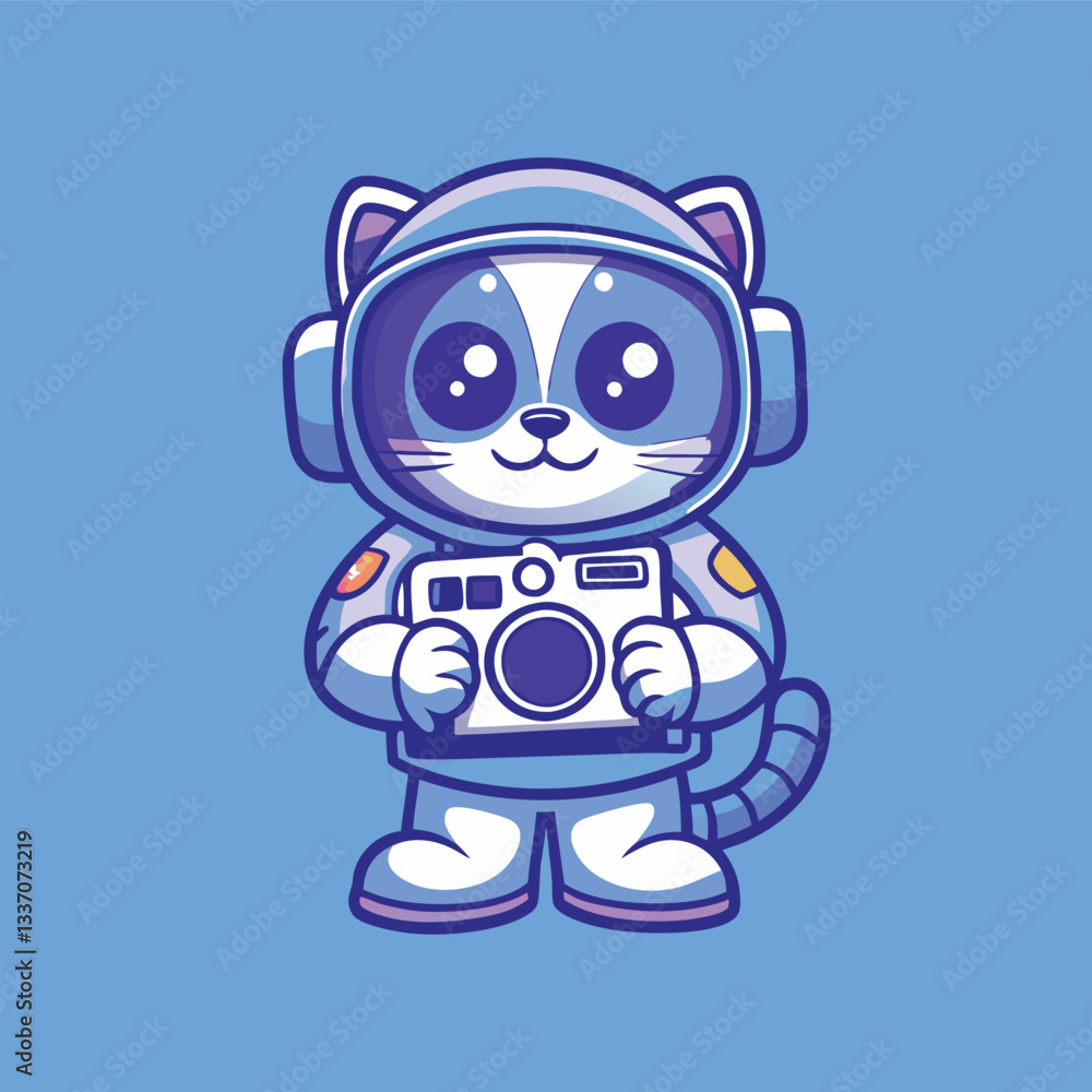 Astronaut Cat Captivating the Cosmos with Camera Astronaut Cat Captivating the Cosmos with Camera